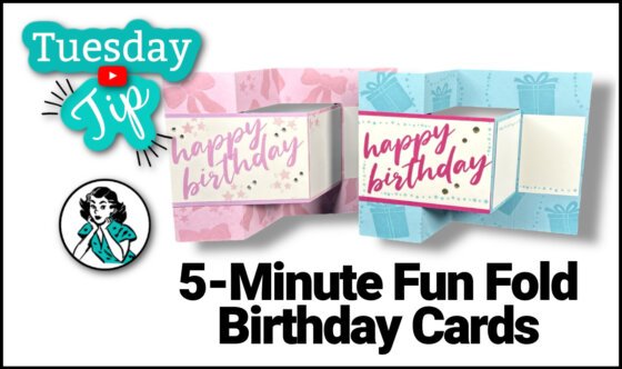 This 5-minute birthday card tutorial is taught by Connie Stewart of Simply Simple Stamping