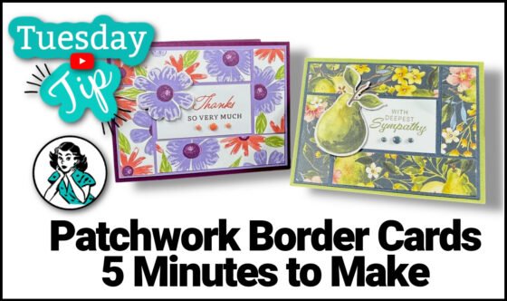 Watch Connie Stewart teach a card making tutorial on how to make patchwork border cards