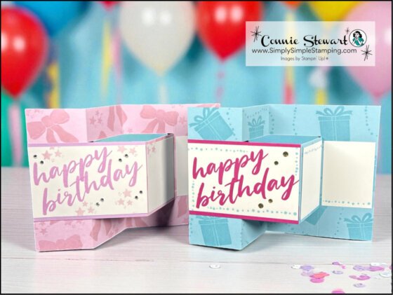 A 5-minute birthday card you can make for boys and girls in pinks or blues or any cardstock color you have on hand